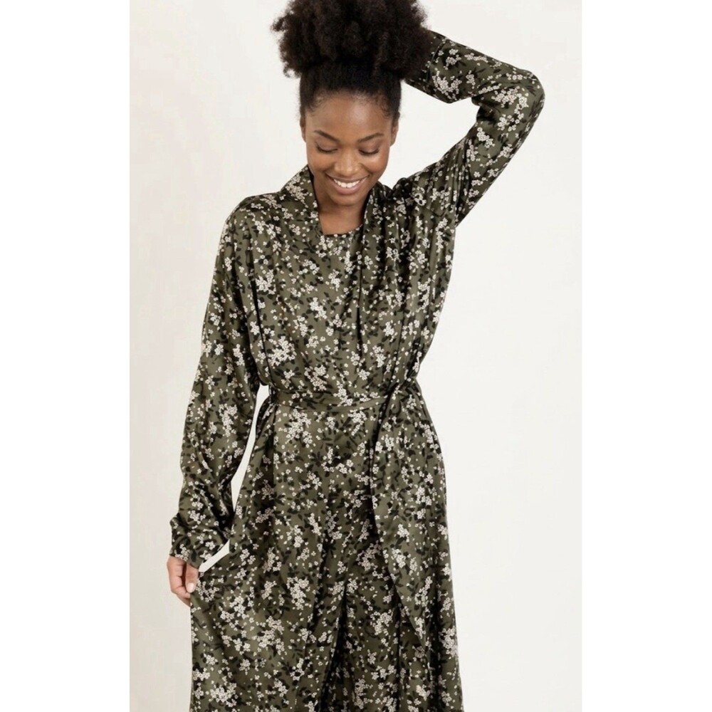 NWT Joyfolie Mia Joy Girls 14 Duster At in Olive Oversized Floral Top Robe Boho